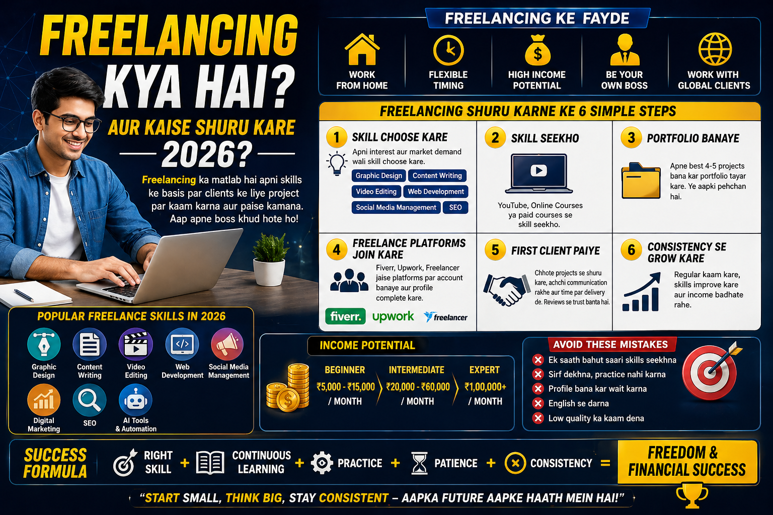 Freelancing Kya Hai Aur Kaise Shuru Kare 2026? 💻 (Complete Beginner Guide)