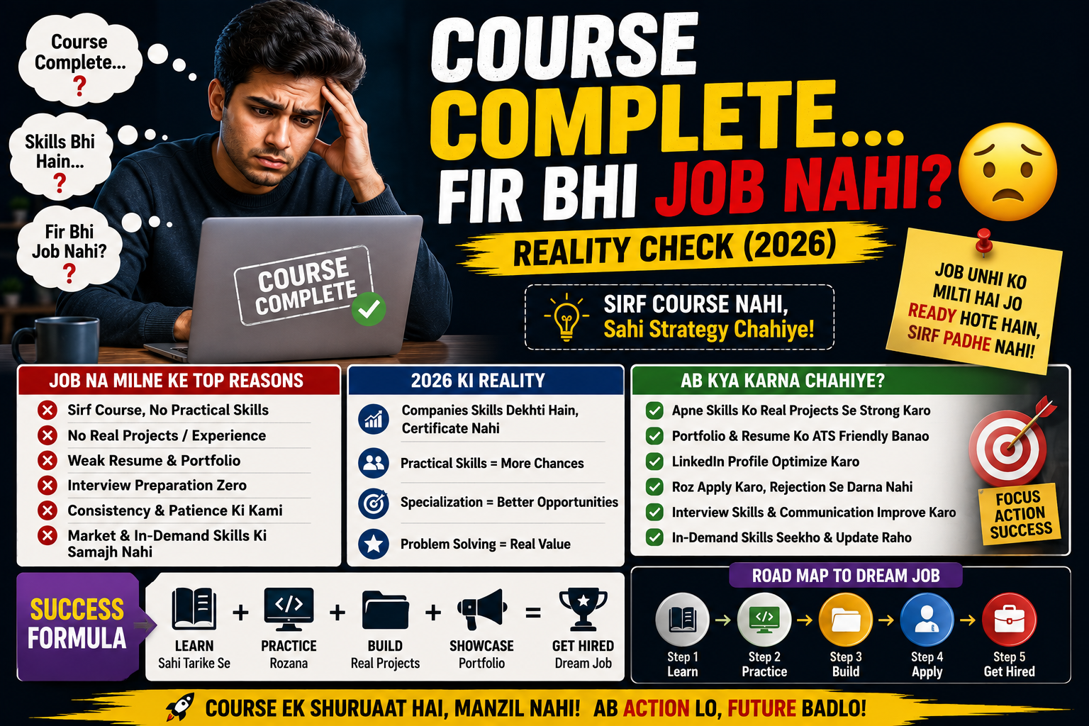 Course Complete… Fir Bhi Job Nahi? Yeh Real Reason Hai ⚠️ (2026 Guide)