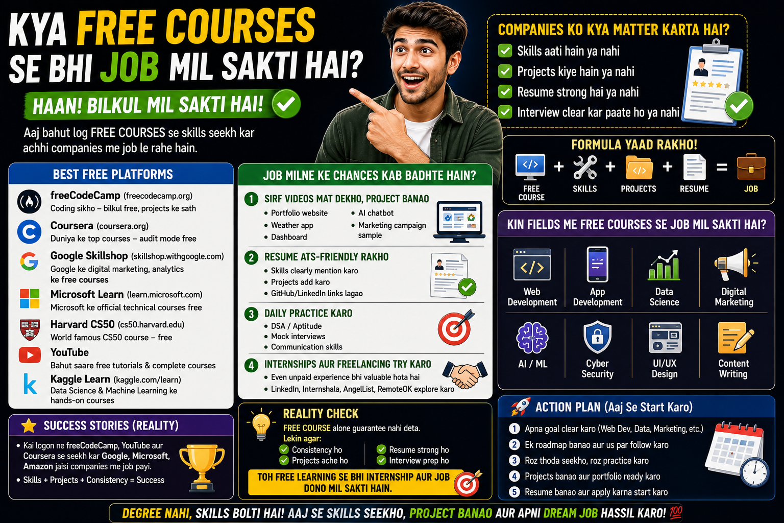 Kya Free Courses Se Bhi Job Mil Sakti Hai? 🤔 (2026 Complete Guide for Freshers)
