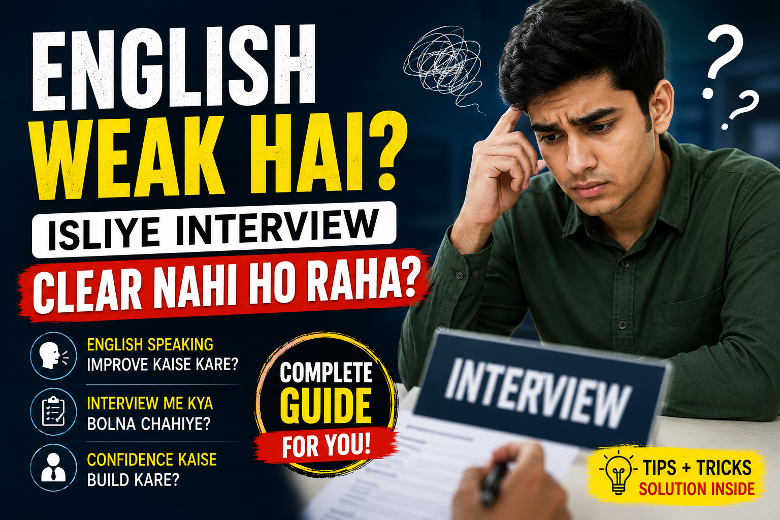 English Weak Hai? Isliye Interview Clear Nahi Ho Raha? Complete Guide to Improve Interview English