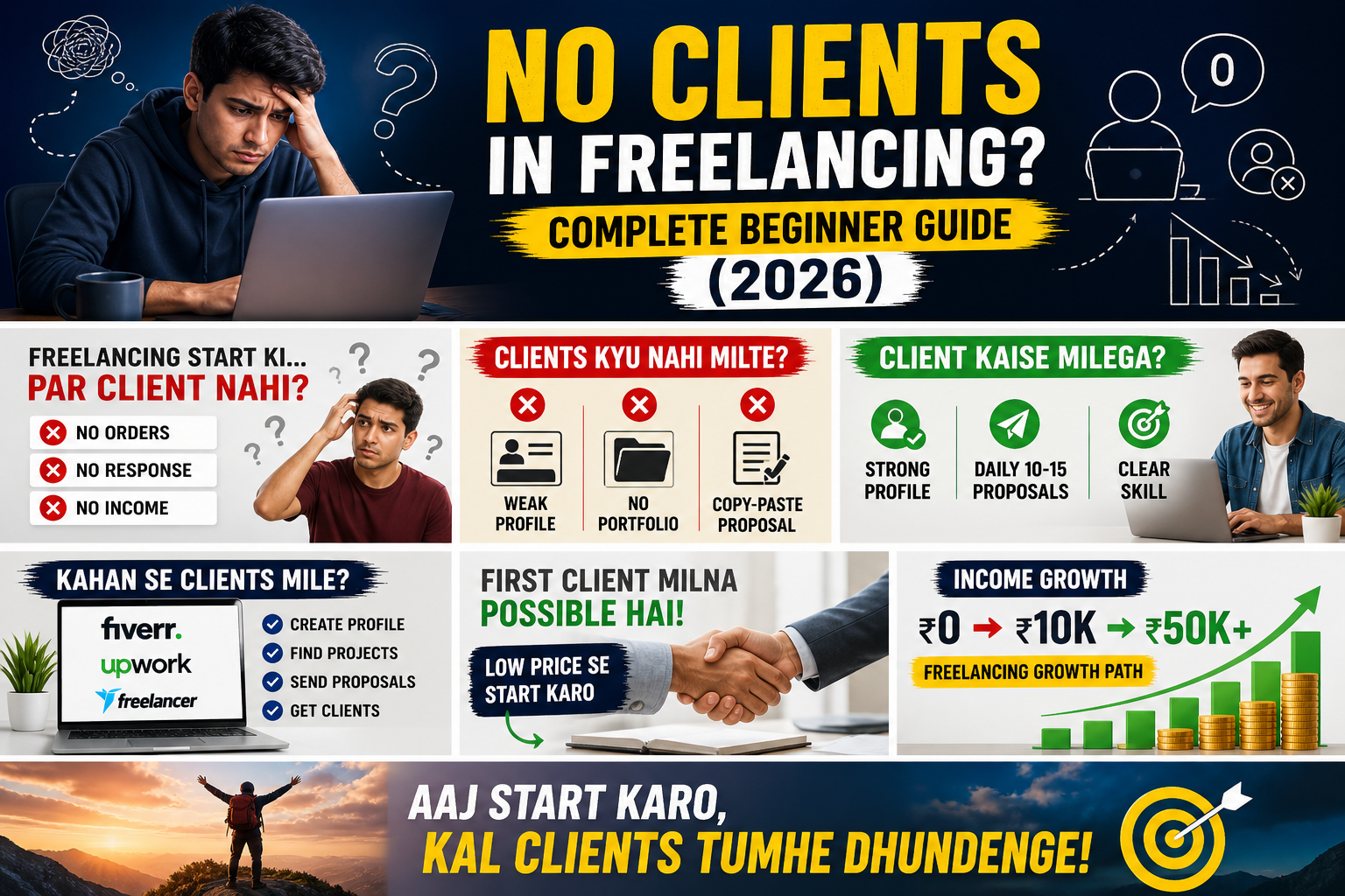 No Clients in Freelancing? Complete Beginner Guide (2026)