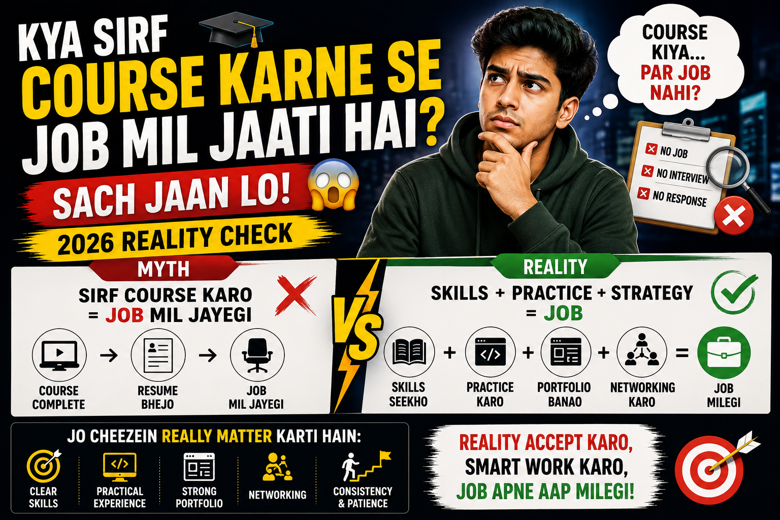Kya Sirf Course Karne Se Job Mil Jaati Hai? 😳 Sach Jaan Lo (2026 Reality Check)